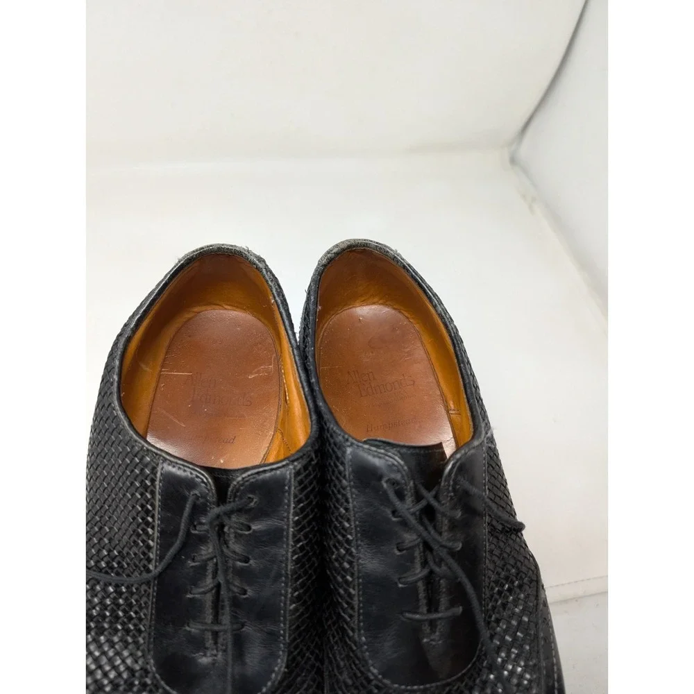 Allen Edmonds Hampstead Mens‎ Woven Wingtip Oxford Dress Shoes Mens 8.5 D Black